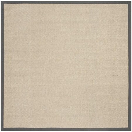 Safavieh 6 x 6 ft. Natural Fiber Power Loomed Square Area Rug, Natural and Grey NF134A-6SQ